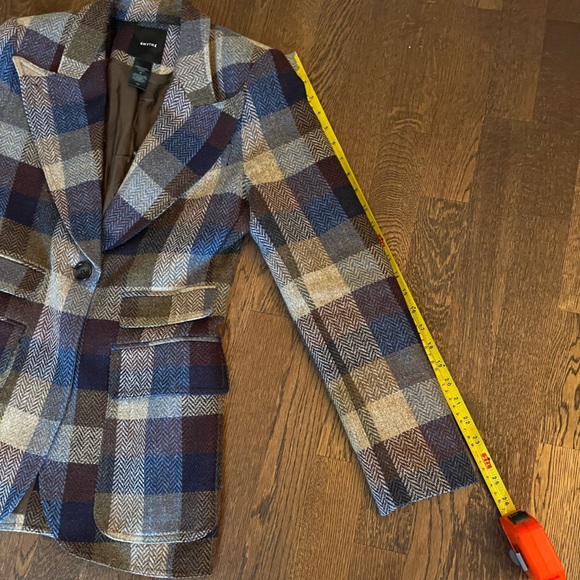 Smythe Birkin Blazer in Peri Lumberjack Check Women’s Size 6 - Picture 13 of 15